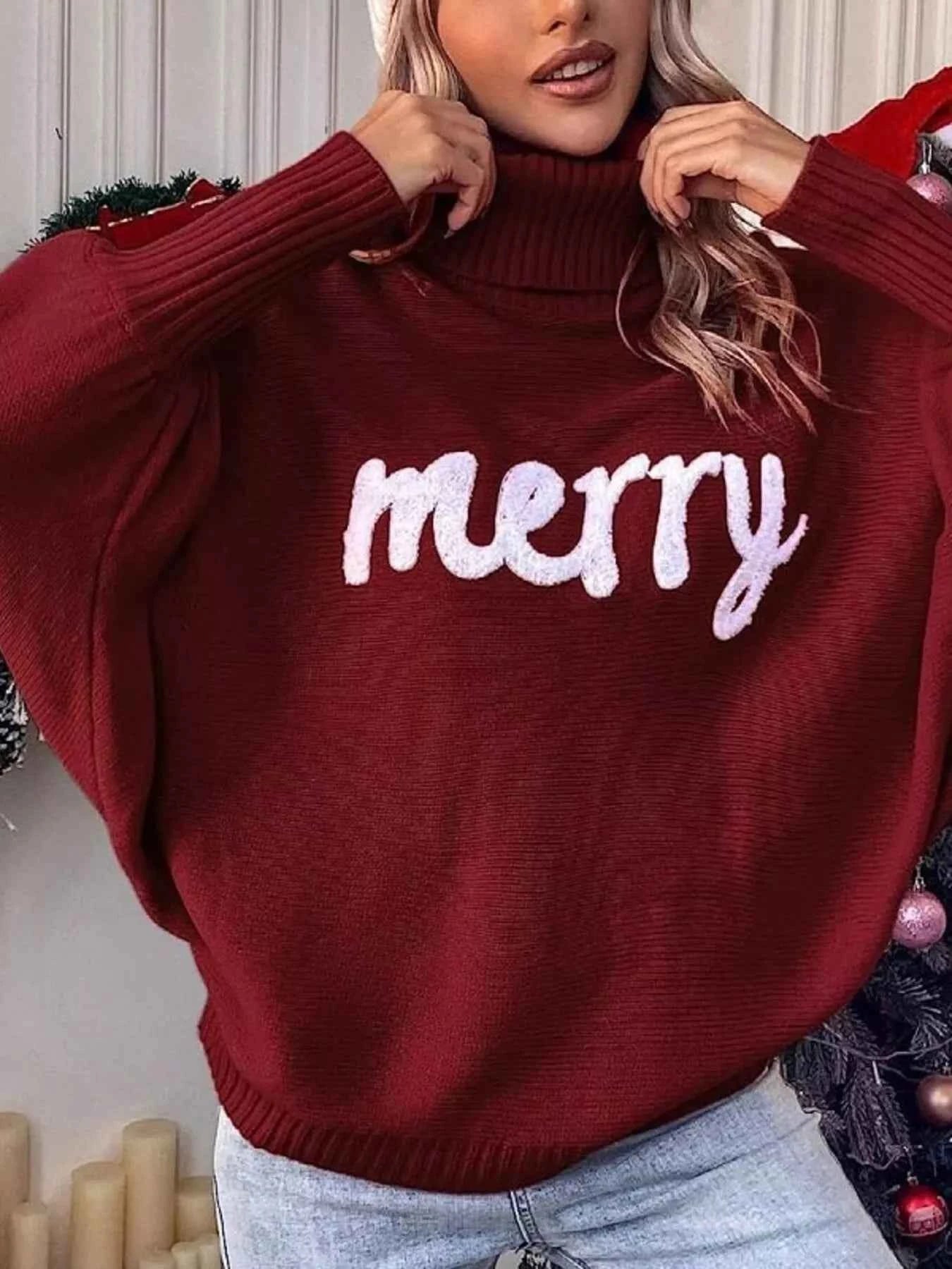 Merry Turtleneck Long Sleeve Christmas Sweater 0b0c3071d5424dc2bc2ed36b8d7cdf23-Max-Origin