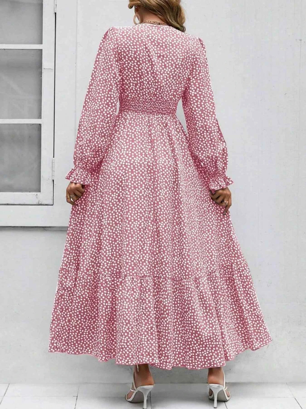 Smocked Waist Polka Dot Long Sleeve Maxi Dress 0b17cc45-bba1-4116-8ed1-cecb077a1835-Max-Origin