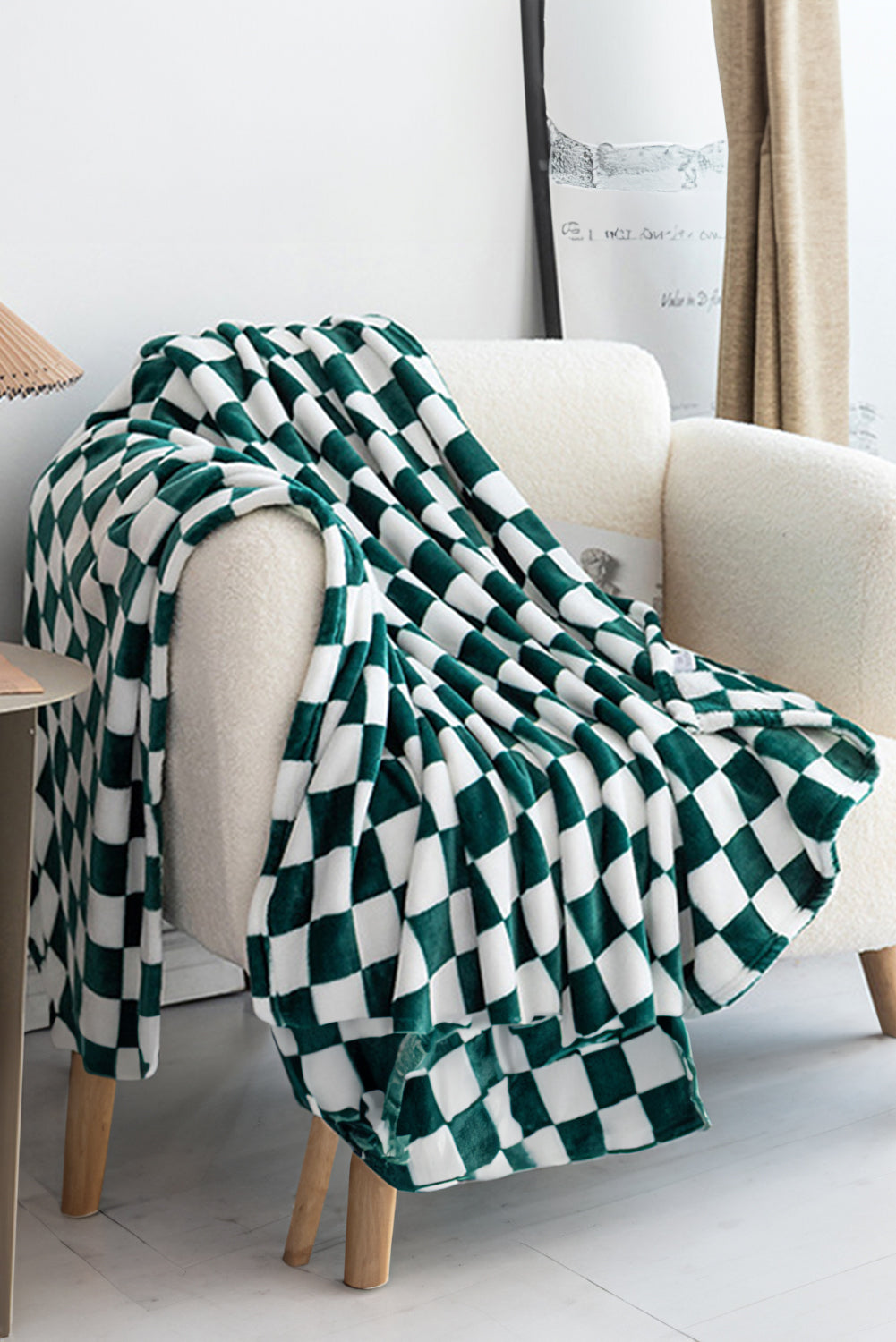 Navy Blue Checkerboard Printed Soft Throw Blanket 120*200cm 0b2a4dc8ed8524c7