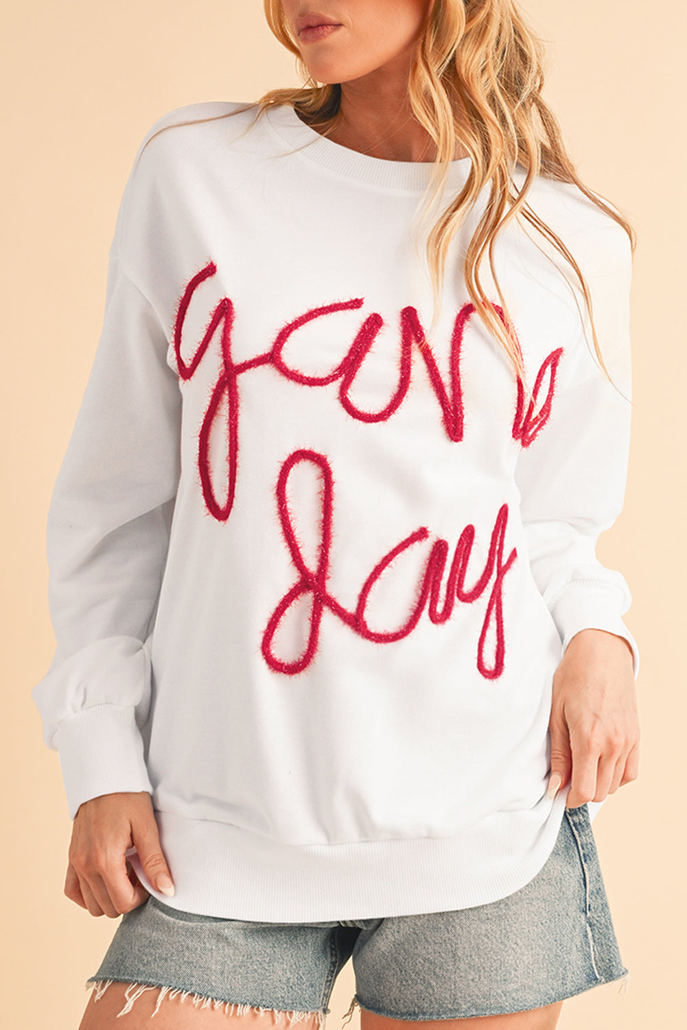 Black Tinsel Game Day Drop Shoulder Sweatshirt 0b2dac41e7de4080