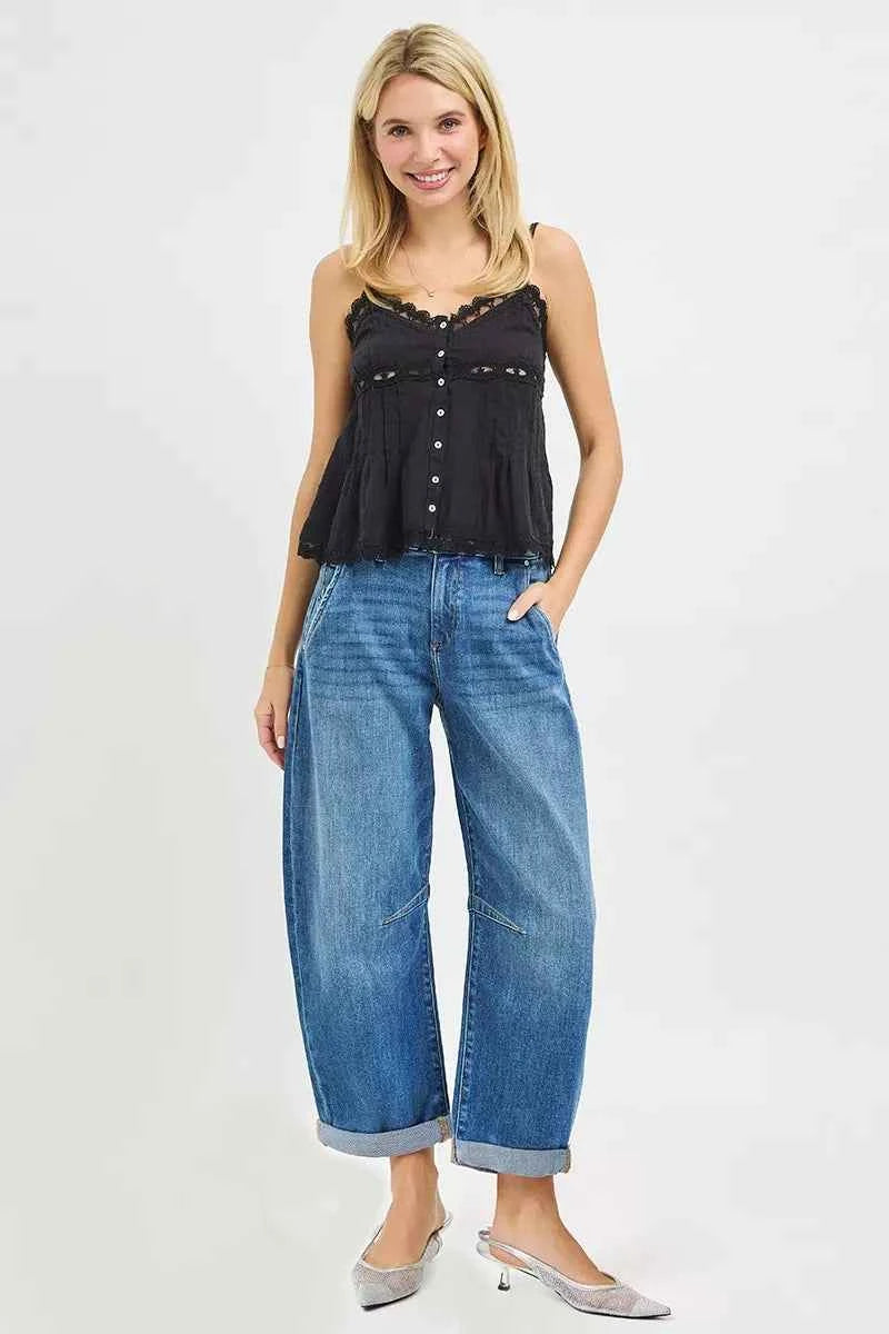 RISEN Slouchy Cropped Barrel Jeans With Cuffed Hem 0b535cda83a74f31a0942275131d0d62-Max-Origin