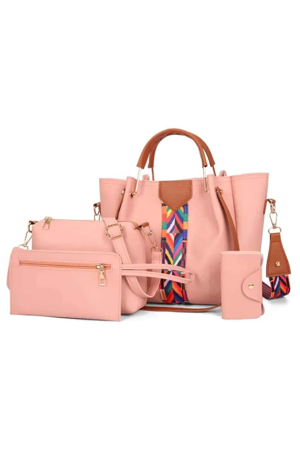 4-Piece Geometric Strap Bag Set Pink onesize 0b5b6726-28eb-4be7-affd-5be252064abb-Max-Origin