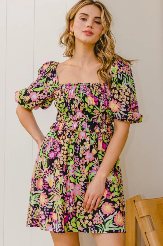 Full Size Floral Tie-Back Mini Dress 0b5ef94a-4454-400c-b860-1c5f3b32500a-Max