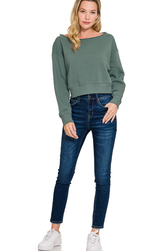 Fleece Boat-neck Sweatshirt 0b7159cea96542149b15fa976ebf3b61-Max