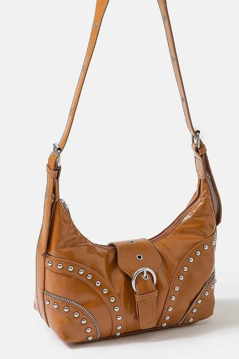 Fame Faux Leather Studded Trim Shoulder Bag 0b7e19ca34ed4a95b26b415e303b8fd6-Max-Origin