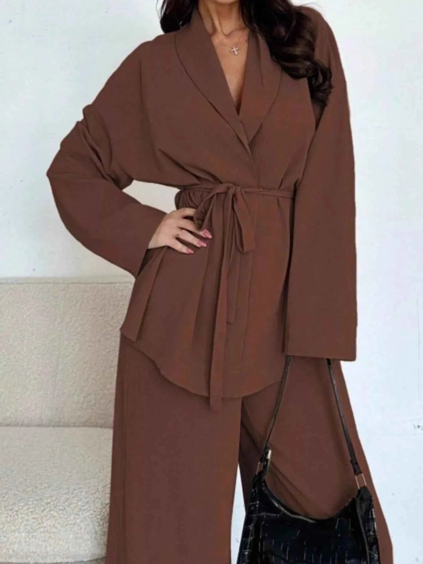 Front Tied Shirt and Wide-Leg Pants Set 0b84f53e-bc63-47a9-babf-046dfa29621a-Max-Origin