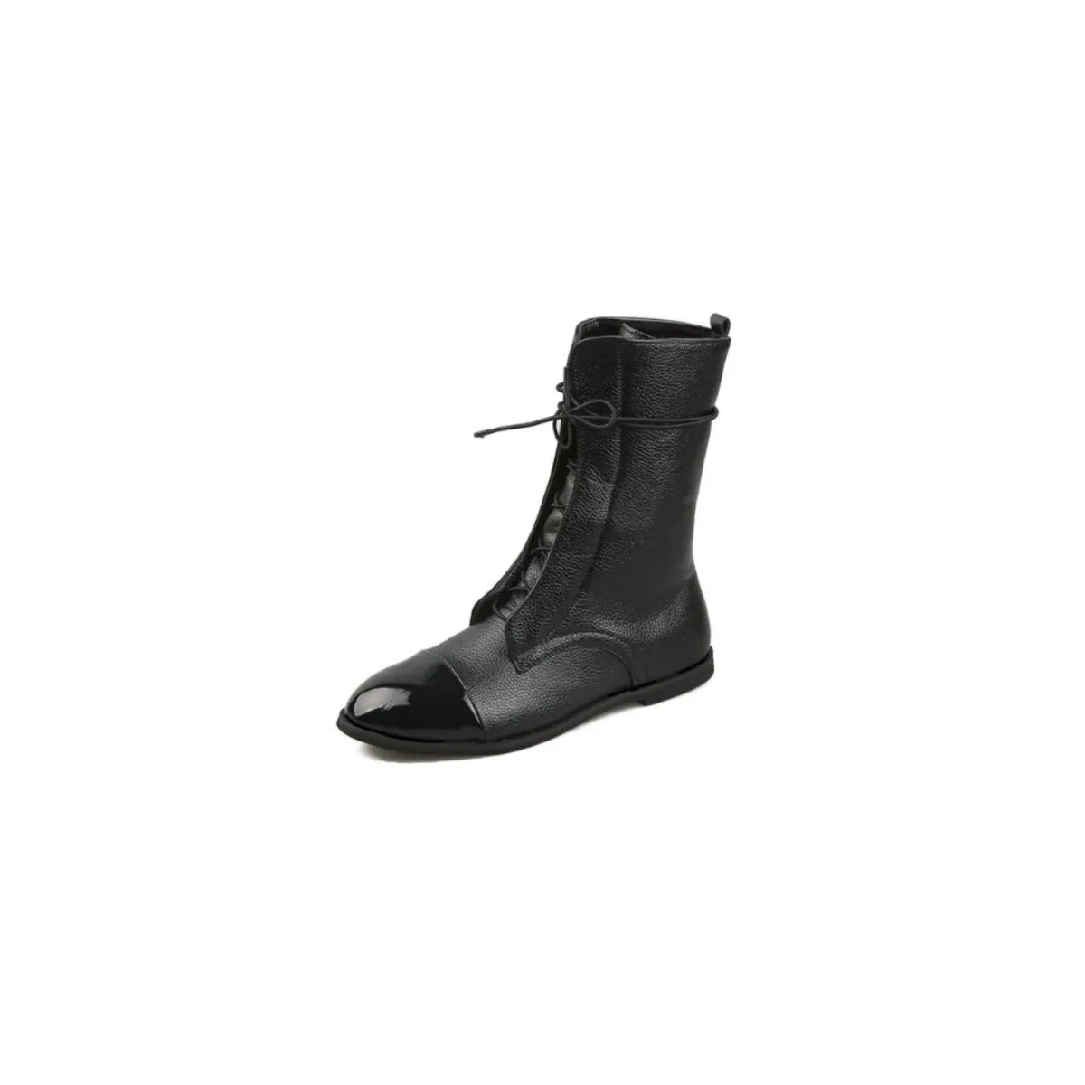 Round Toe Block Heels Boots Black 0b8bd096-4277-495e-89c6-7e95c36f45fe-Max-Origin