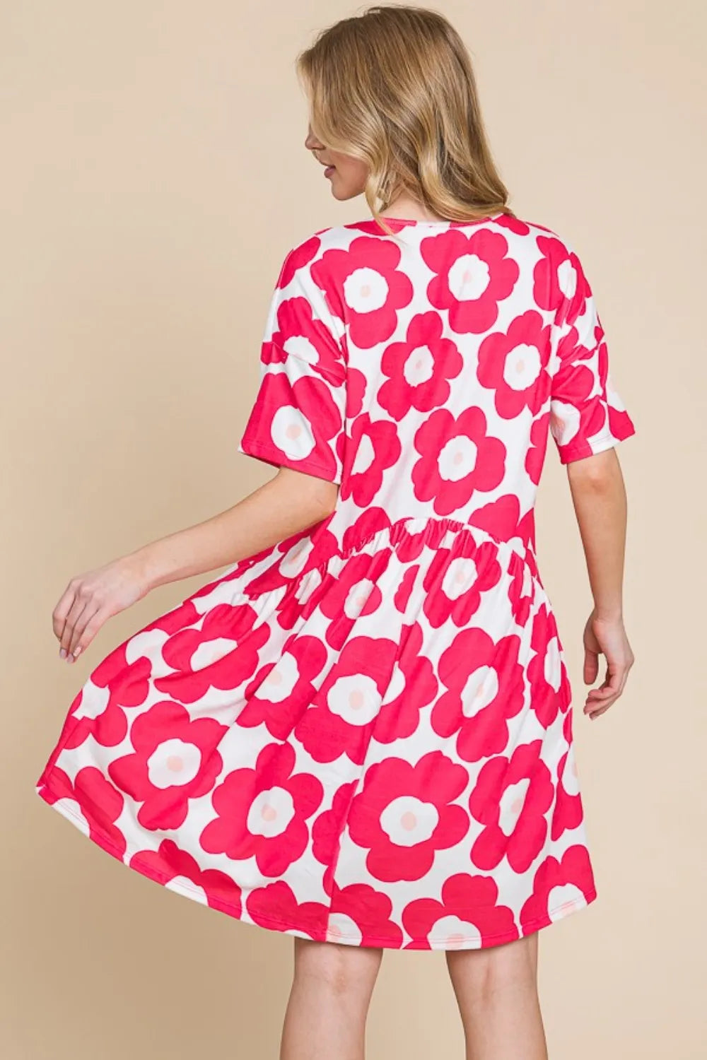 BOMBOM Flower Print Ruched Dress 0b92b645-843a-4fe5-b042-90dd5e250786-Max