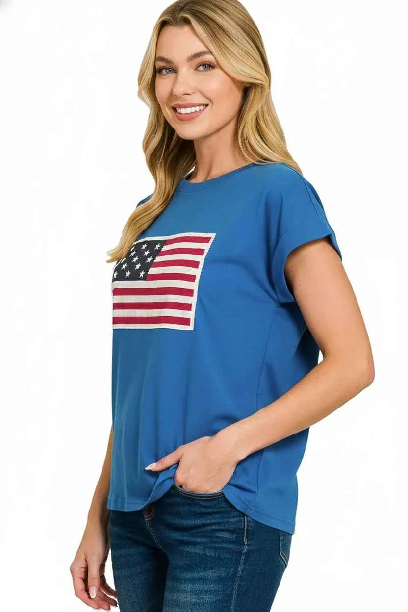 Zenana US Flag Round Neck Short Sleeve T-Shirt 0ba3e3ff-a372-4a1a-984d-2e723aa77832-Max-Origin