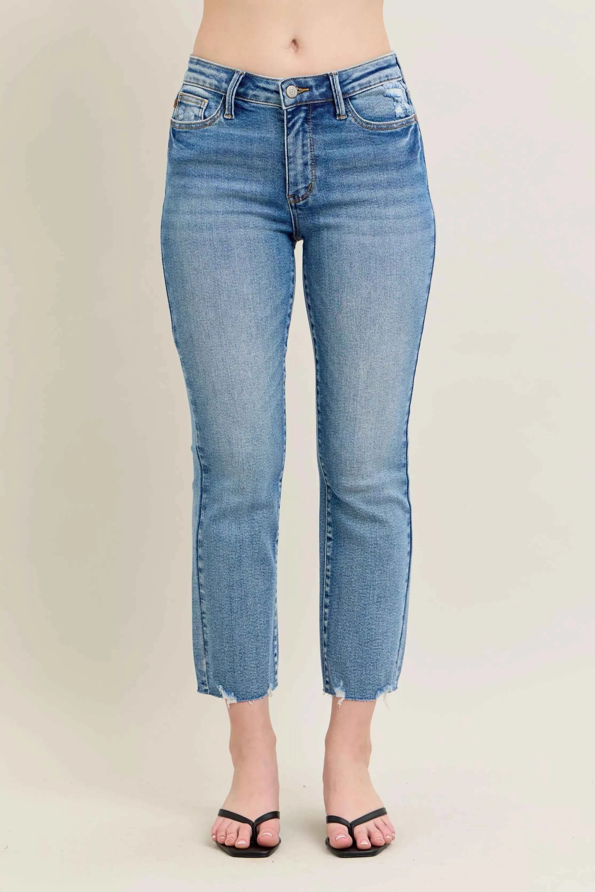 Judy Blue Mr Vintage Wash Destroy Hem Kick Flare Jeans MD 0ba46efb39304bc0a2d4343e387bd1ea-Max-Origin