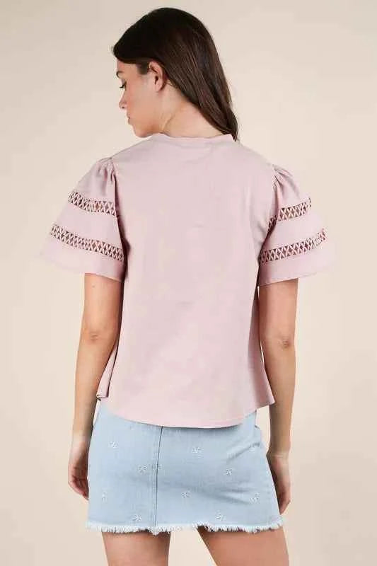 VERY J Lace Trim Sleeve Top 0baf6bc63545473dbeeeb560fc3d4889-Max-Origin