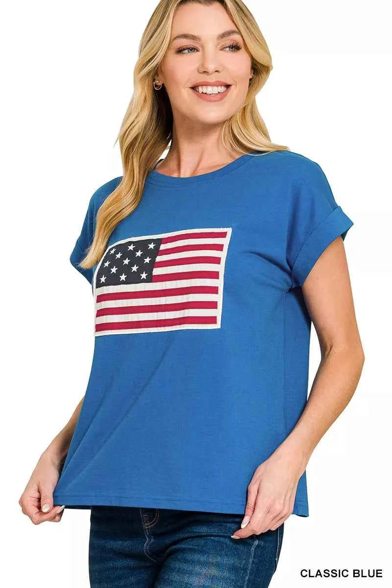Zenana US Flag Round Neck Short Sleeve T-Shirt 0bb75d6d506149e8bd814e3270485e11-Max-Origin