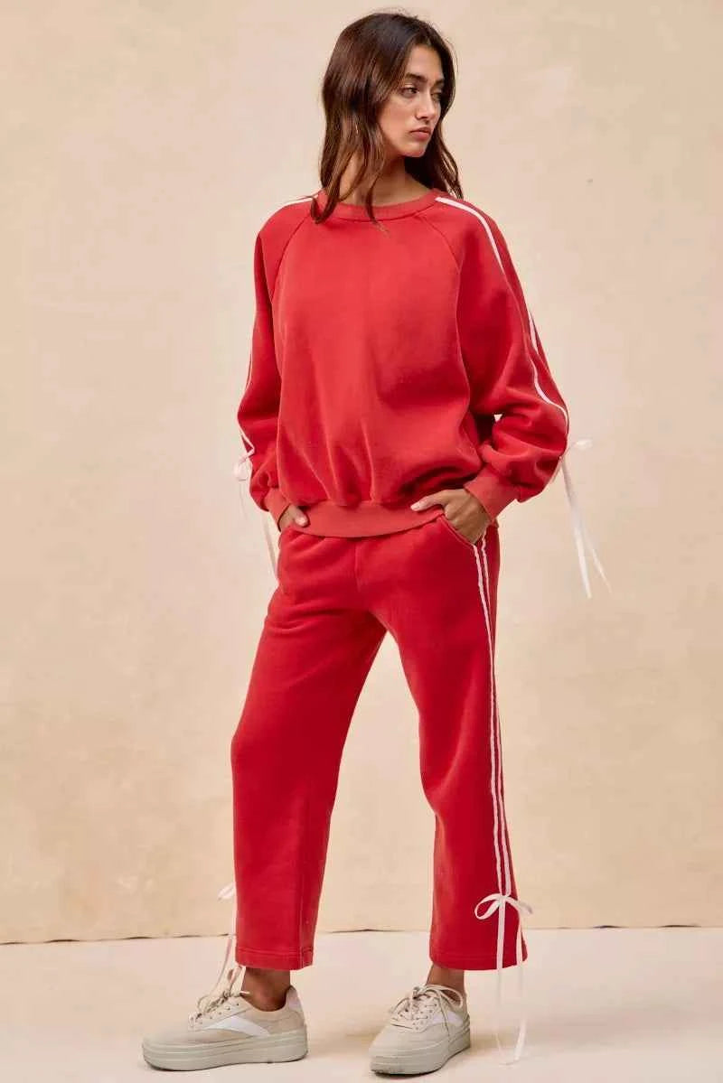 BiBi Side Lined Bow Details Fleece Sweatpants 0be34eb854dd4bd2bdb4abe46dcbab9d-Max-Origin