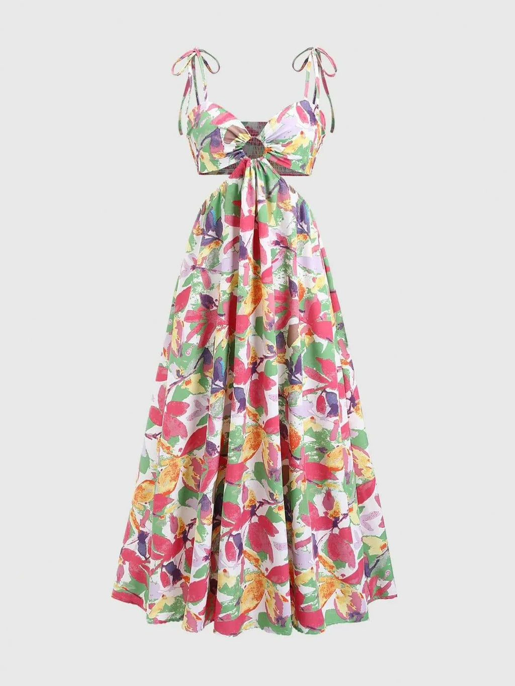 Cutout Printed Tie Shoulder Dress Color 0bf46fb691484a5197c9b0f31040d731-Max-Origin