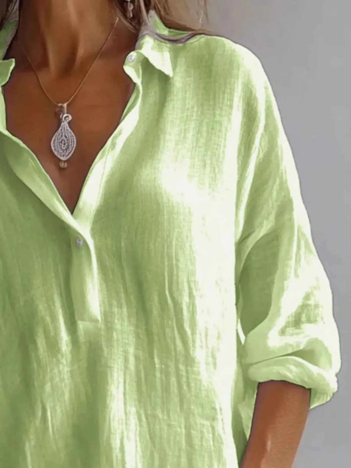 Collared Neck Long Sleeve Shirt 0bf89754-76b5-48ac-a347-d09bf5bfe876-Max-Origin