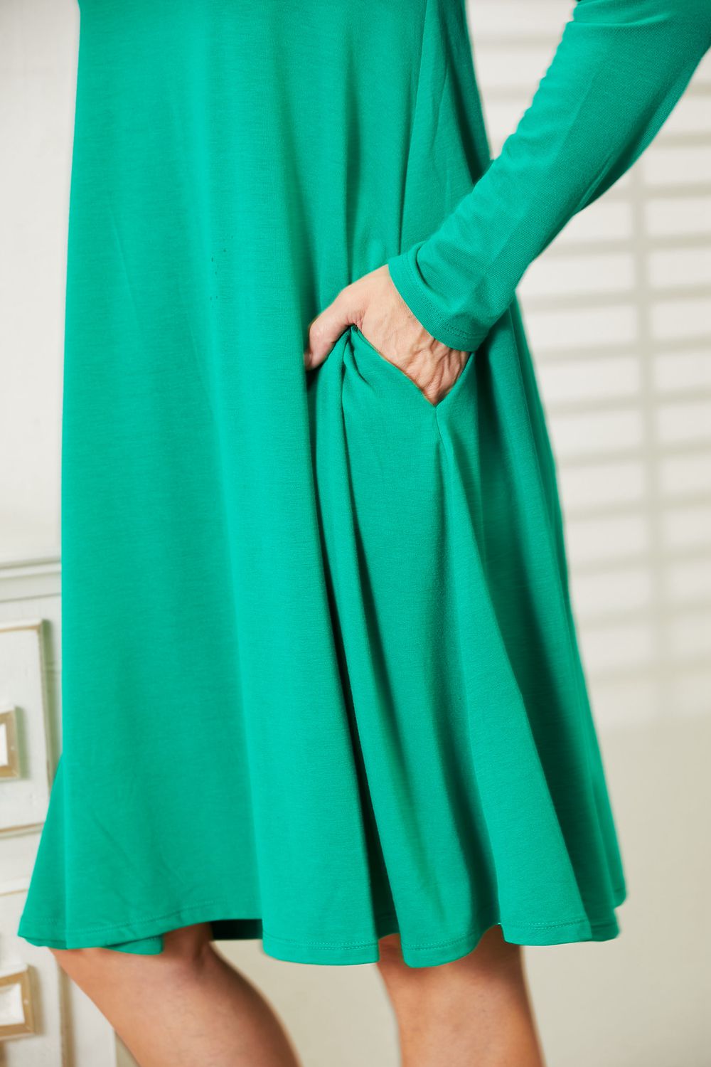 Zenana Full Size Long Sleeve Flare Dress with Pockets 0bf9287a9c5b4d8686808da4c289328b-Max