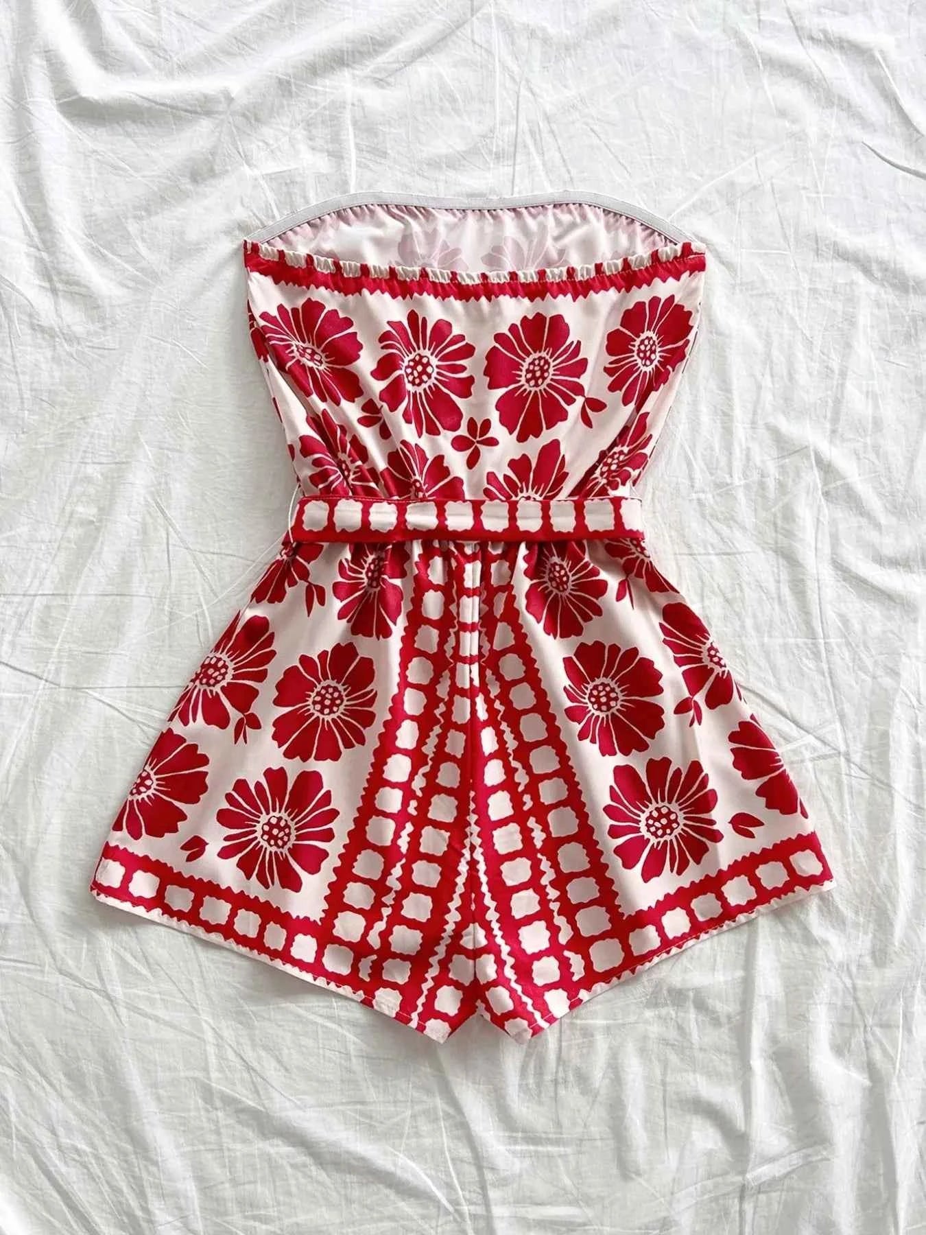 Printed Tube Tie Waist Romper 0c1f2e1a-07d5-4721-b434-2e9bf22252a9-Max-Origin