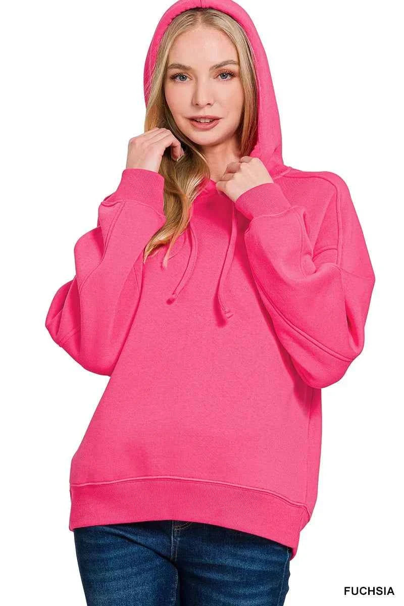 Zenana Drawstring Relaxed Fit Fleece Hoodie FUCHSIA 0c2e0900fcc844a89f619ed1c1345e63-Max-Origin