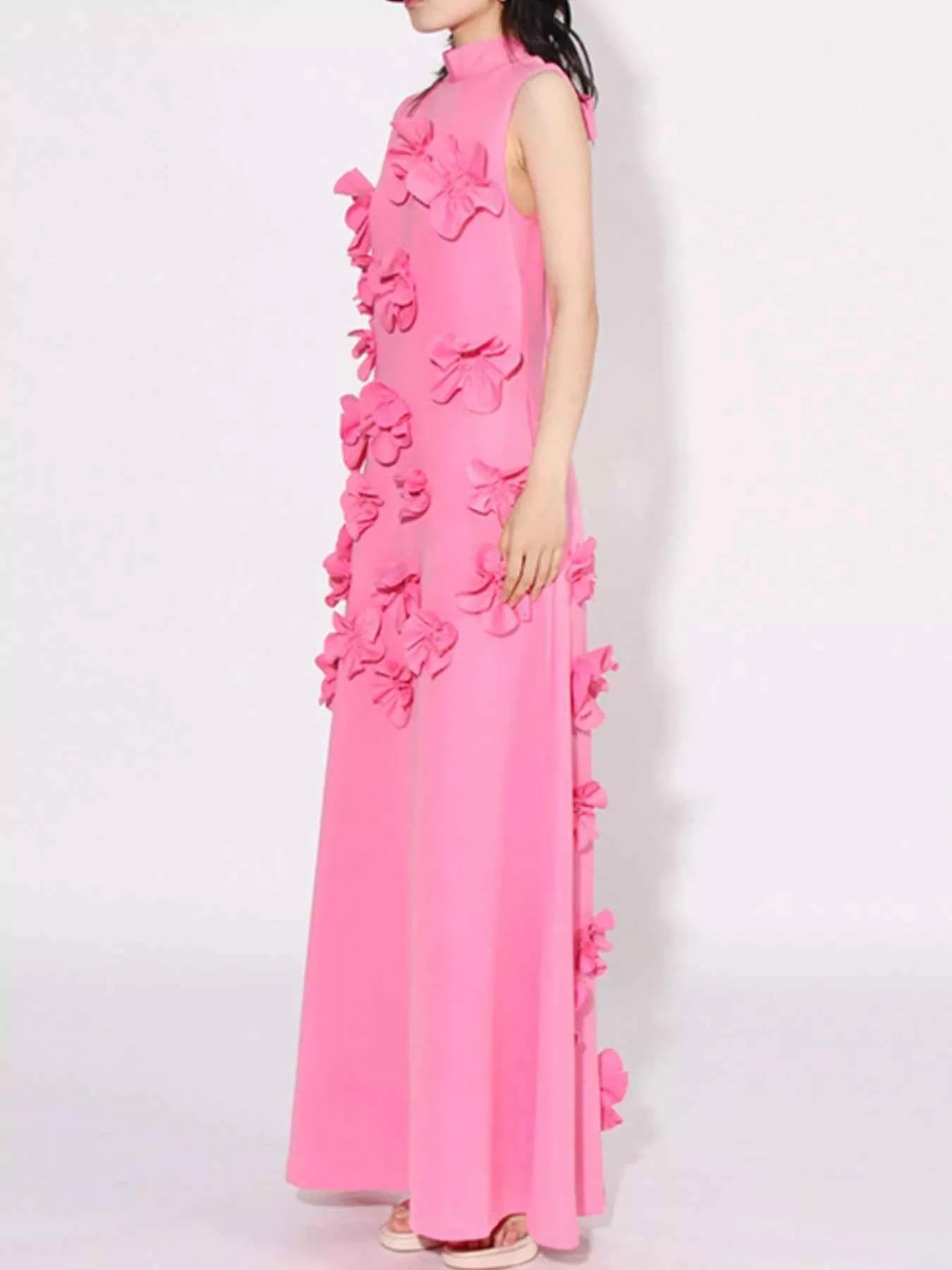 Floral Applique Mock Neck Sleeveless Maxi Dress 0c334df9-92e0-416e-8f68-15d076cd023c-Max-Origin