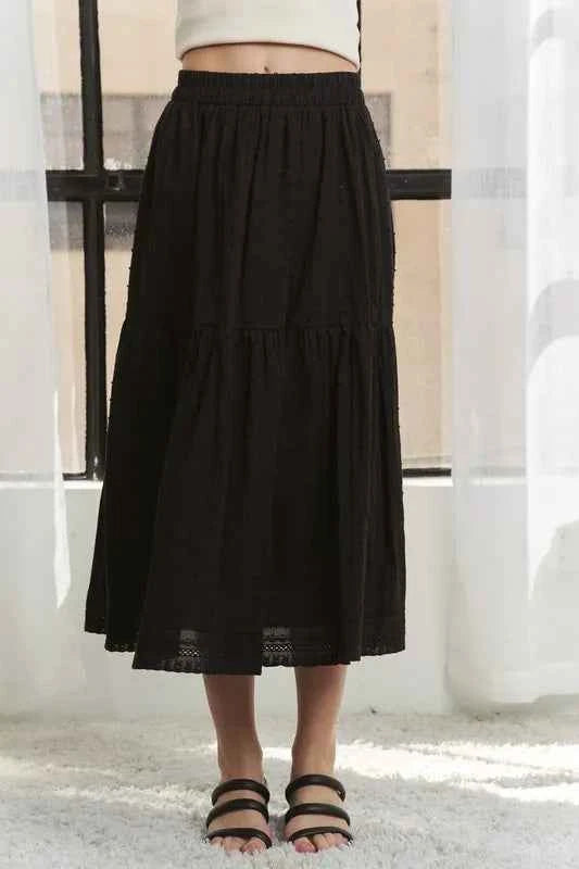 ADORA Elastic Waistband Tiered Midi Skirt 0c3e08c81b6a48298bd770b62ca8fc2e-Max-Origin
