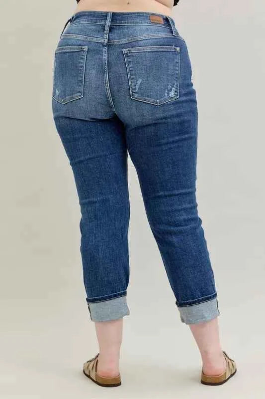 Judy Blue Full Size Mid Rise Cuffed Destroy Bf Jeans Plus Size 0c596d29-6b90-4af7-81a7-4dec5b3bd8cf-Max-Origin