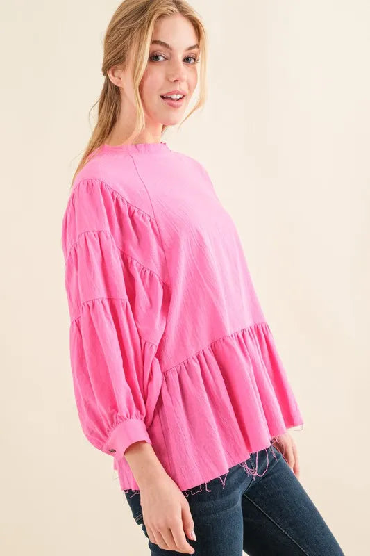 And The Why Loose Fit Tiered Raw Edge Hem Blouse Top 0c5bb0983ff34a8e997ff1a05290c654-Max-Origin