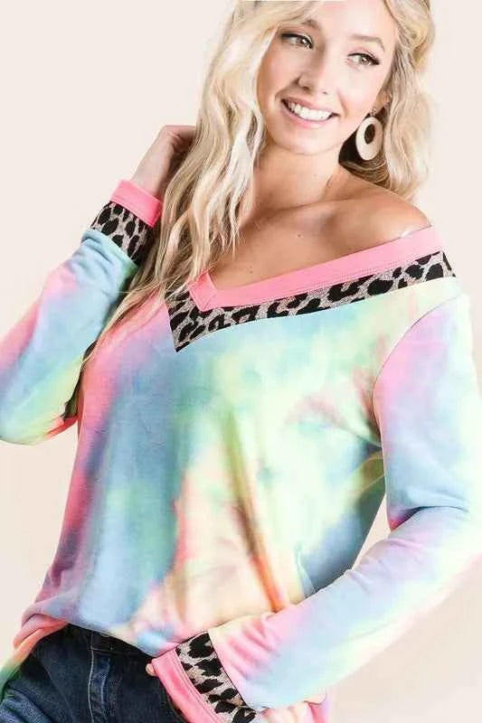 Tie Dye Terry V-Neck Top 0c68e1b3c48440e8bf2ff17305a954e0-Max-Origin