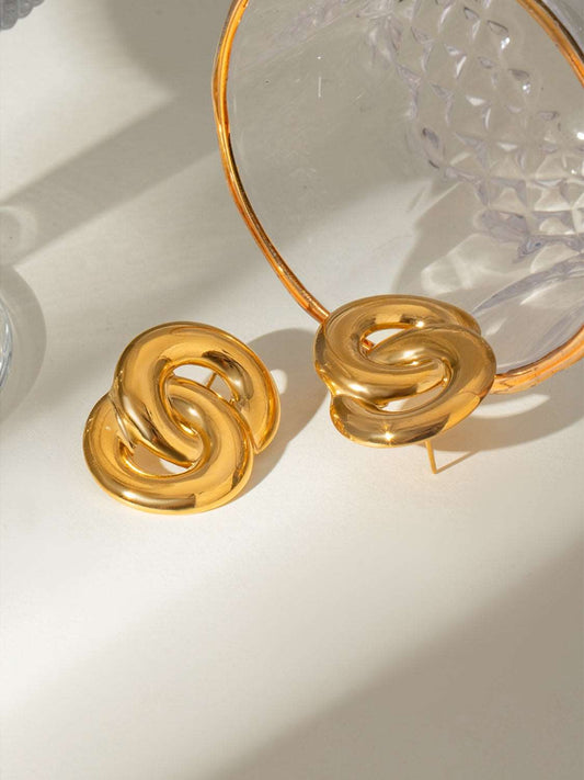 18K Gold-Plated Stainless Steel Knotted Earrings