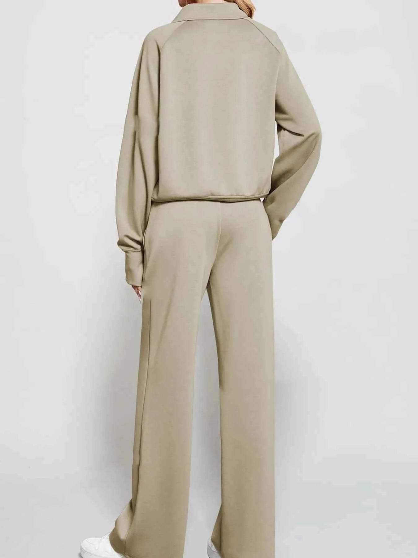 Half Zip Long Sleeve Top and Pants Set 0c73e272b76245819066918a9e3a888f-Max-Origin