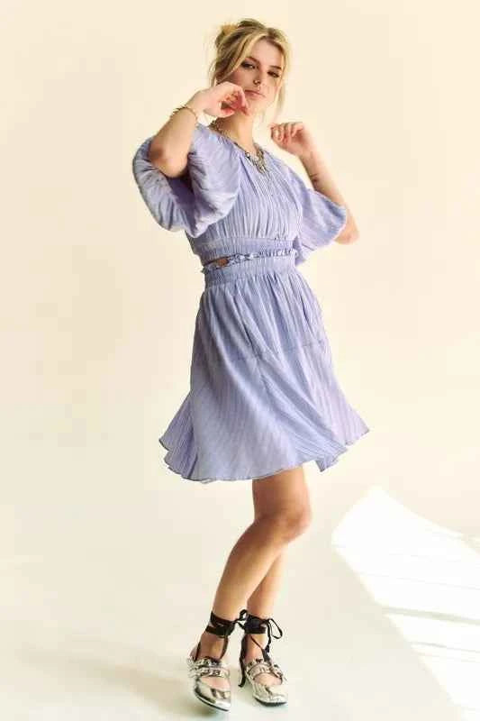Davi & Dani Back Button Puff Sleeve Mini Dress 0c7aa89e912b4040a8301e5832dbad4d-Max-Origin