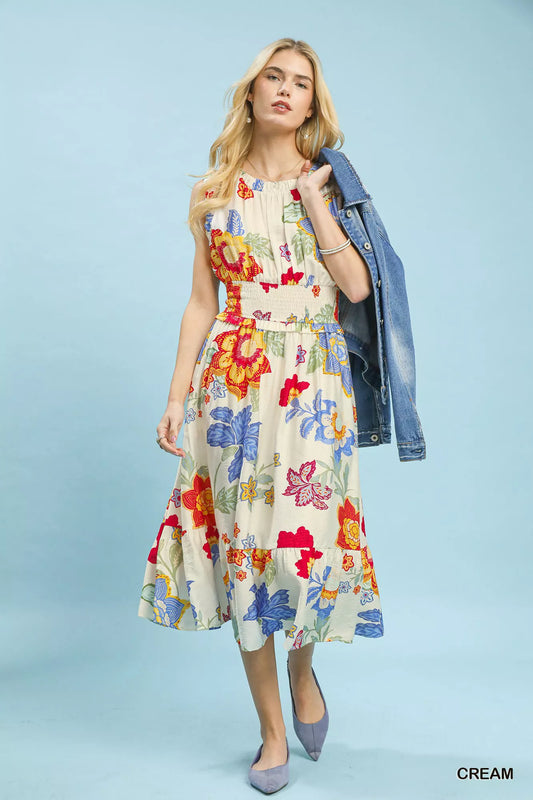 Floral Smocked Midi Dress 0c838e7c-e2c7-470b-8f84-23d4f20f3a7c-Max-Origin