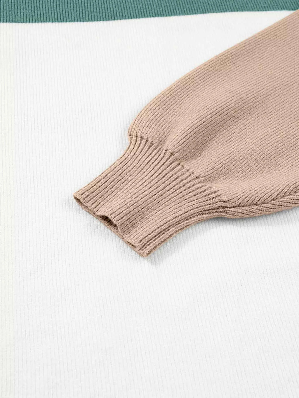 Color Block Plain Ribbed Knit Sweatshirt 0c8a4cff7bfb4e4e88e932ac8c2c51d2-Max-Origin