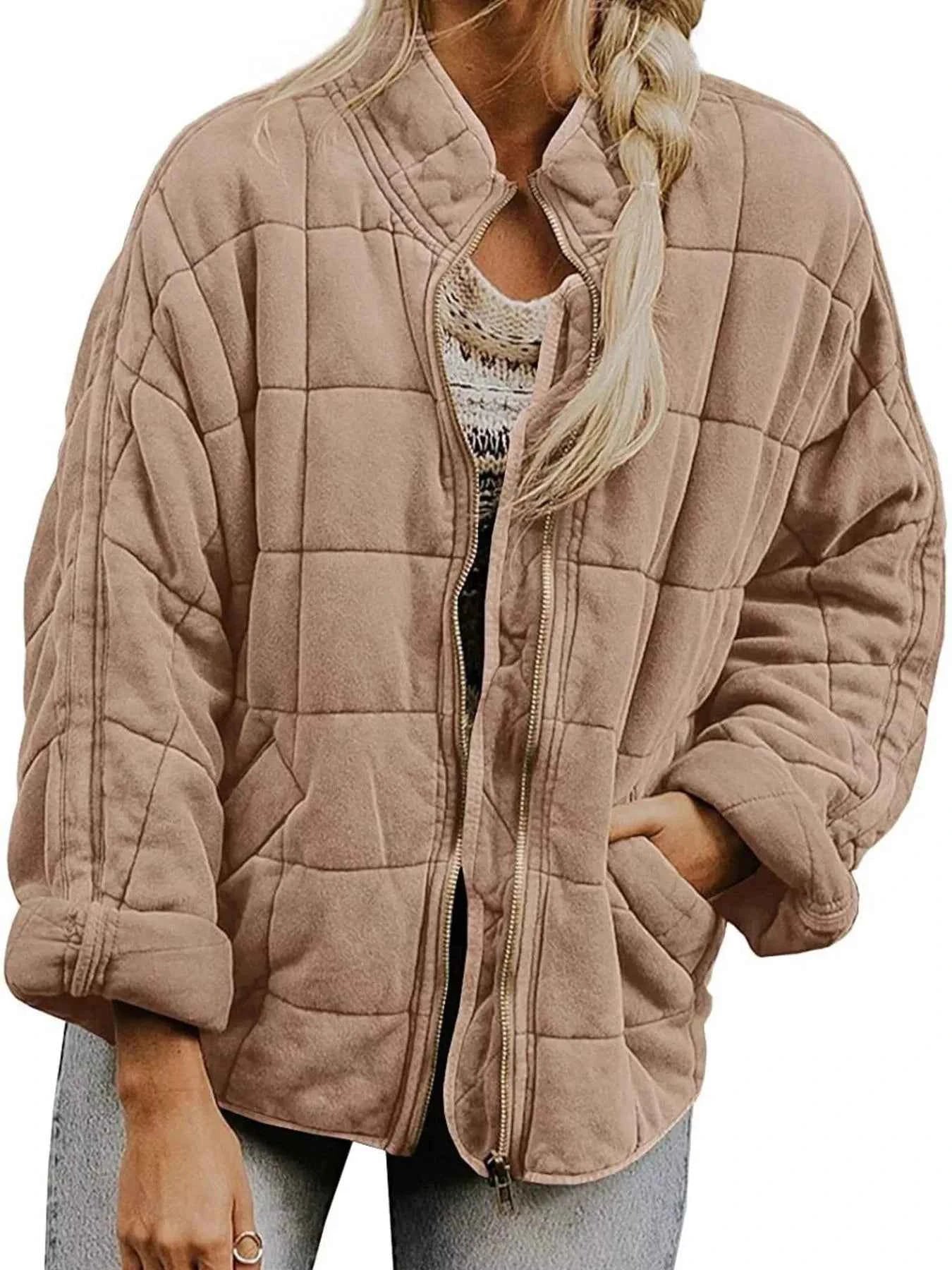 Full Size Zip Up Quilted Bomber Jacket Plus Size Light Blue 0ca59547-73c8-4334-b5bd-158259a09a13-Max-Origin