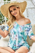 BiBi Tie Dye Terry V Neck Top PASTEL GREEN 0cad7a9022a844029250933d46a1264a-Max-Origin
