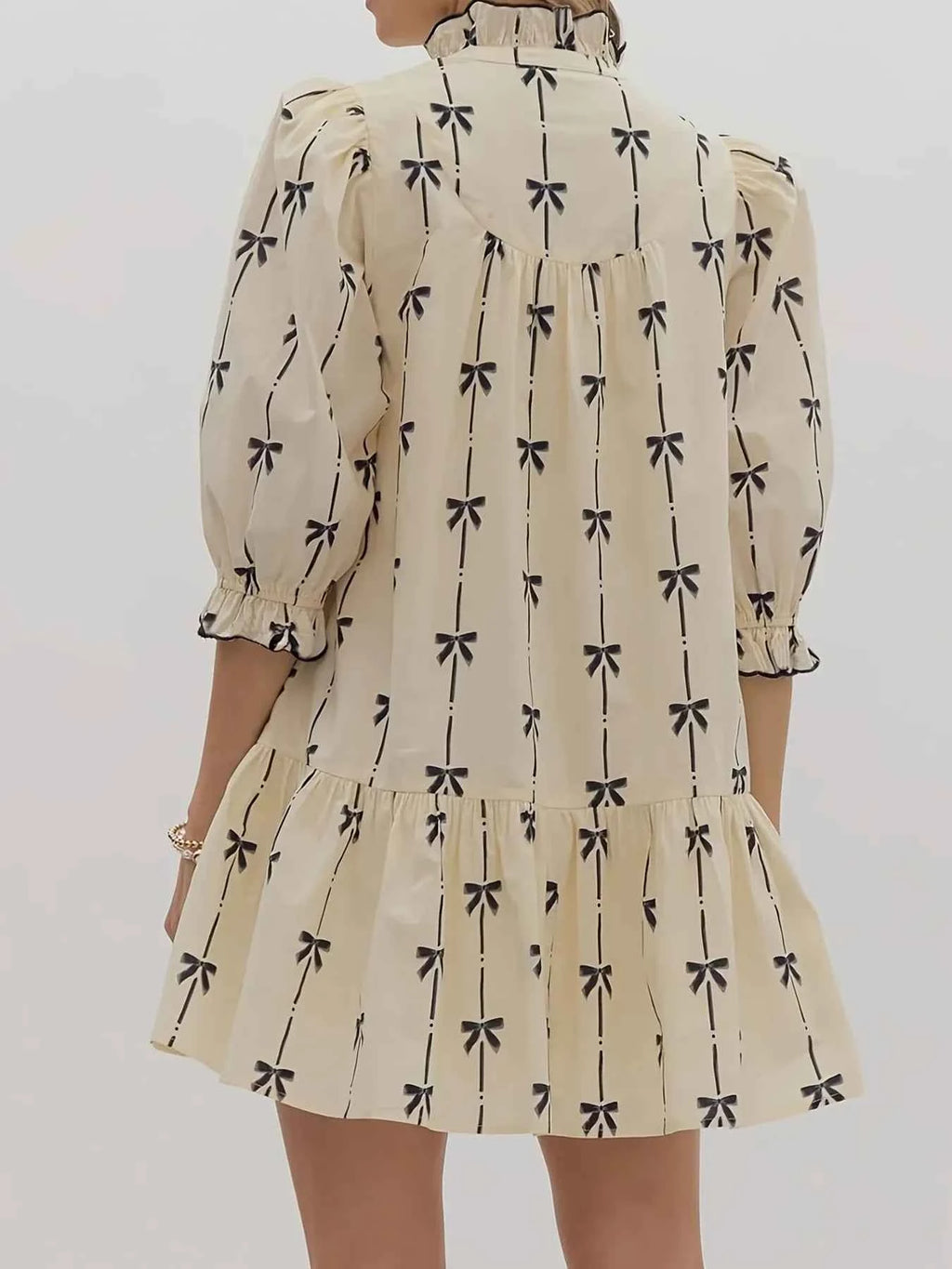Bow Print Button Front Shirt Dress 0cb235f8282d40658965b3ff236b7e0a-Max-Origin