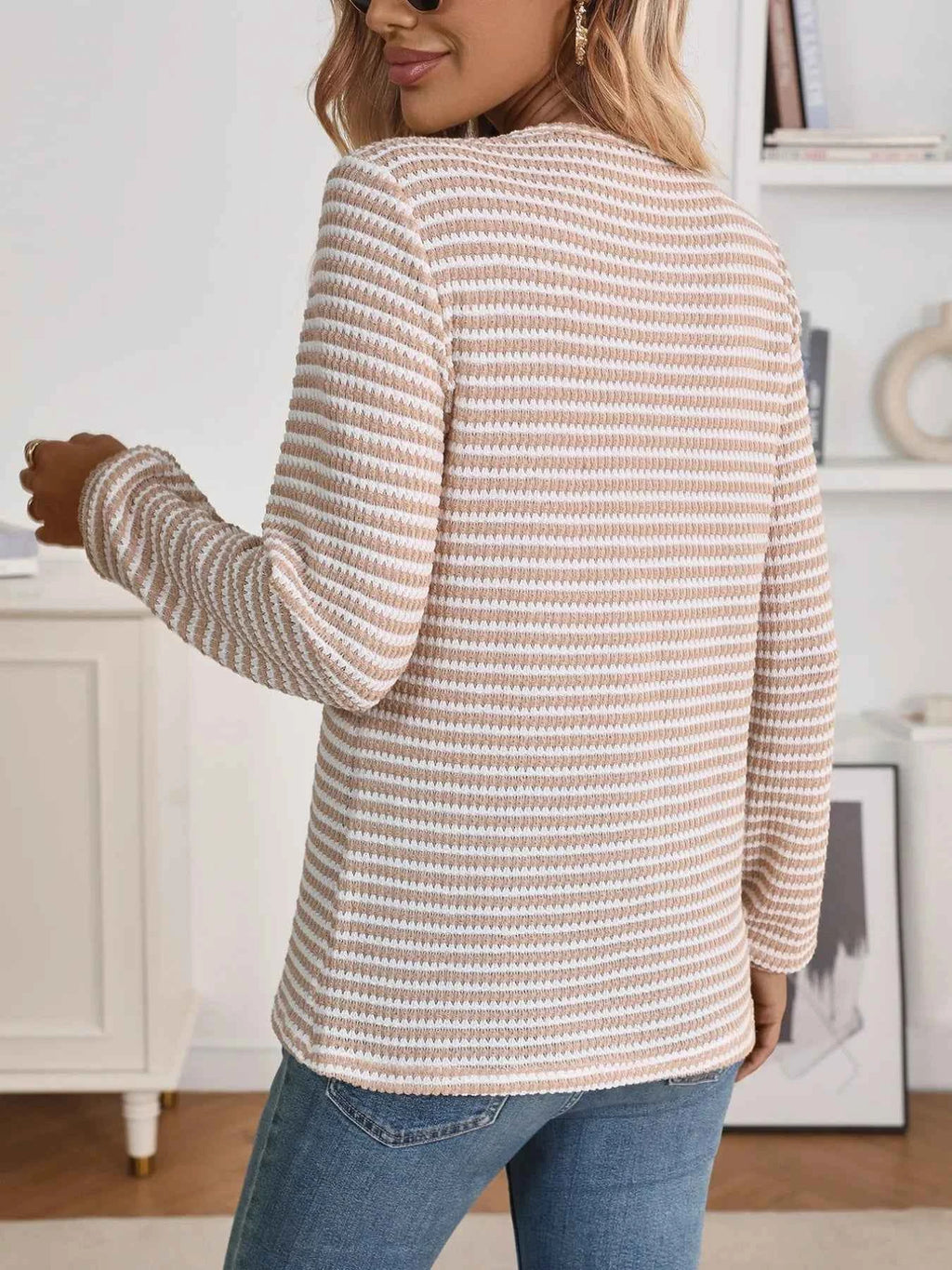 Striped Button Detail Long Sleeve Top 0cb5c938c9764f30b8648bb54f5c59a6-Max-Origin