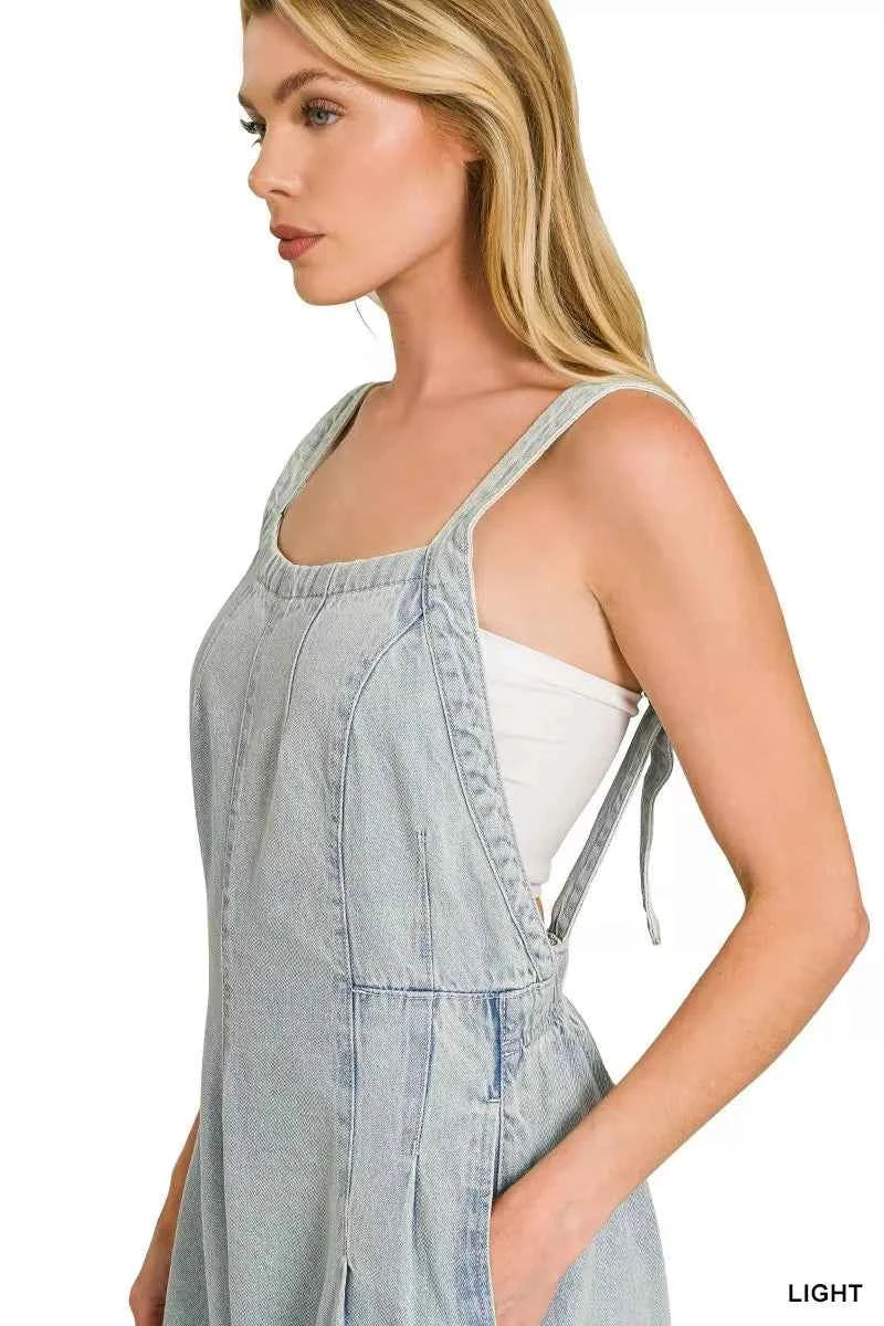 Zenana Denim Light Washed Wide Leg Overalls 0cc7fa1a0be547339797b90700052602-Max-Origin