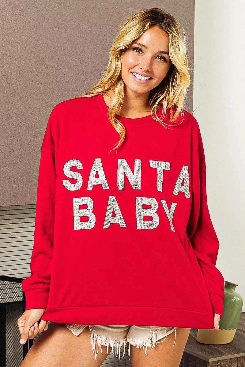 BiBi Santa Baby Lettering Christmas Sweatshirt 0cc8baa6e54a49d0870dd7fe0701551a-Max-Origin