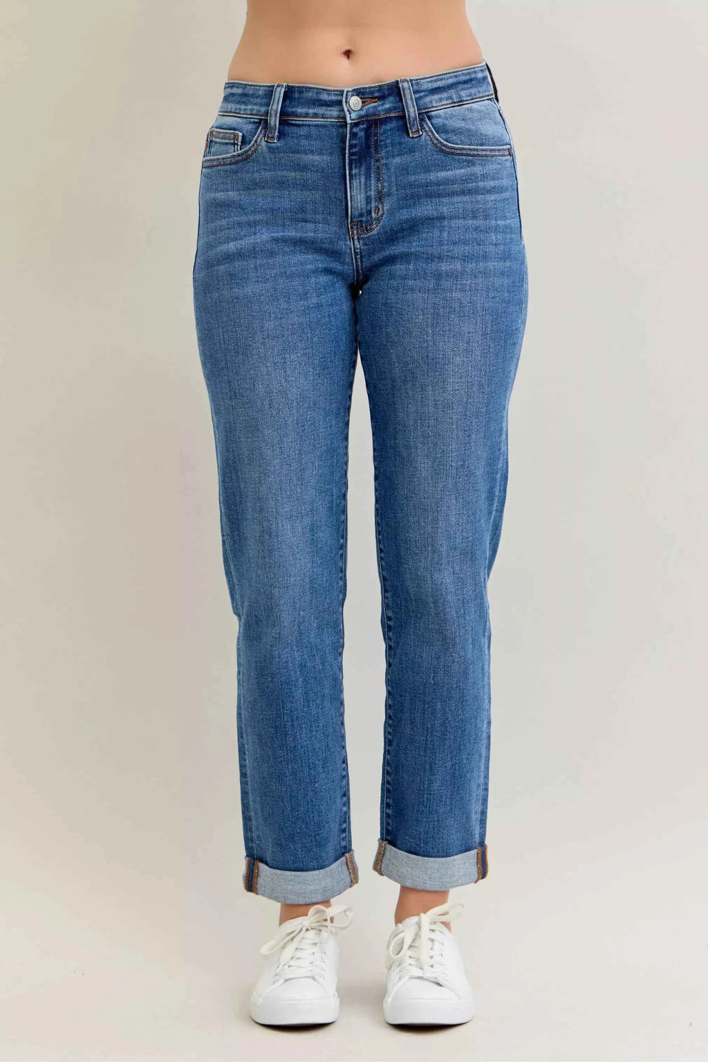 Judy Blue Full Size Mid Rise BF Classic Cuffed Jeans Plus Size MD 0cce441965df4e0b9fdcff56d6714901-Max-Origin