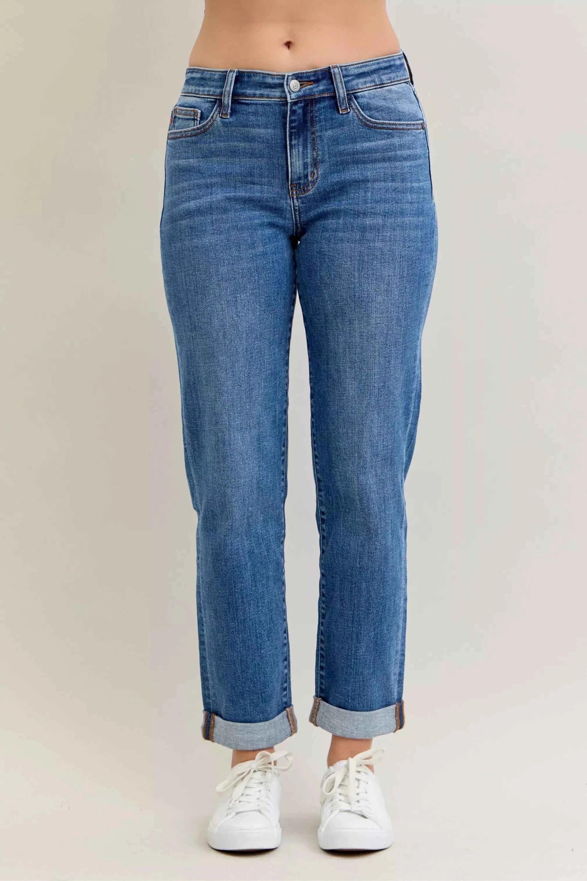Judy Blue Full Size Mid Rise BF Classic Cuffed Jeans Plus Size MD 0cce441965df4e0b9fdcff56d6714901-Max-Origin