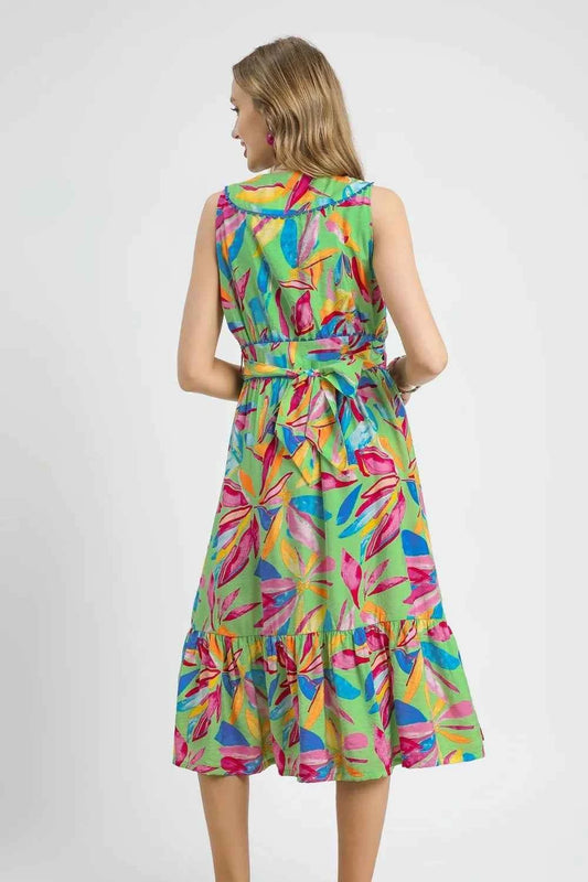 Ruffled Hem Printed Sleeveless Midi Dress 0cd258fb-4877-4aea-9d0f-fee571024218-Max-Origin