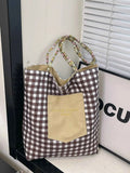 Gingham Pattern Tote Bag Yellow ONESIZE 0cd7ab40-0053-4e06-83b6-772921666e60-Max-Origin