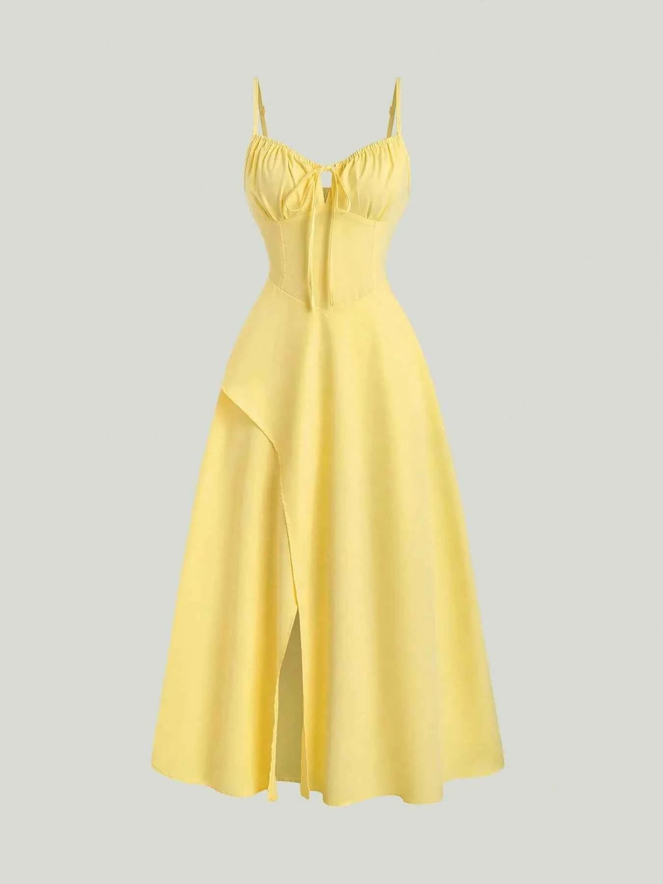 Smocked Back Slit Cami Dress Yellow 0cddb9b3051c45a295e5464f22deafde-Max-Origin