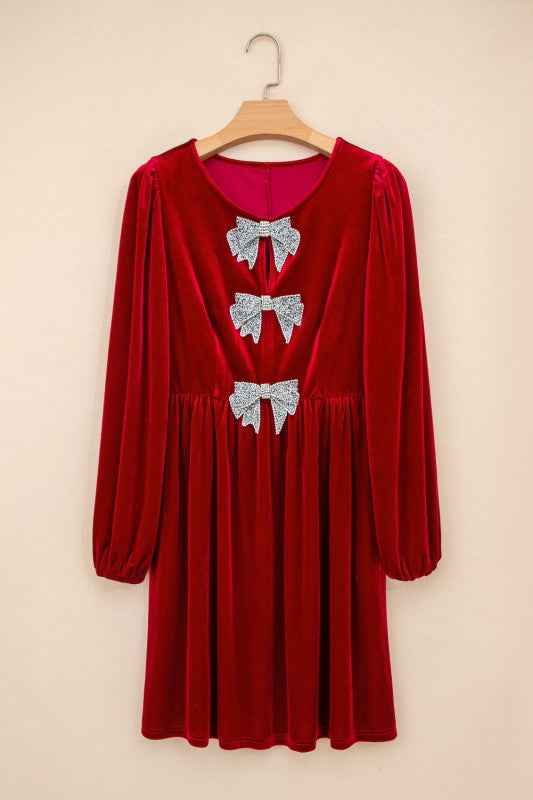Bow Velvet High Waist Mini Dress 0ceeb55b-12c9-479e-acd1-a7c7c83c60fe_711aeceb-7b8e-4e0c-ad9f-77fb6cd17516