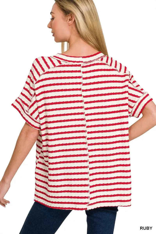 Stripe Jacquard Round-Meck Tee 0cf62e0ed5e14e27a21db276c62e68be-Max-Origin