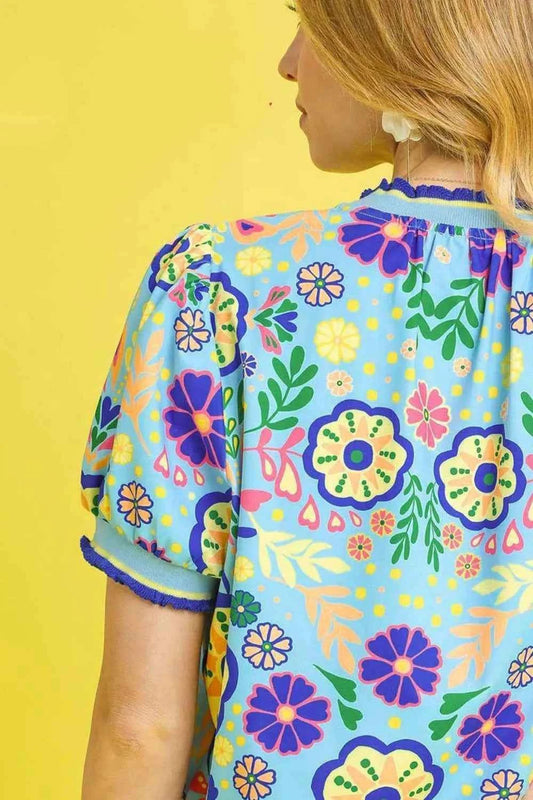 Retro Floral Puff Sleeve Top 0cfdbbc6-b9d5-4173-940e-6de0f52c8a4d-Max-Origin