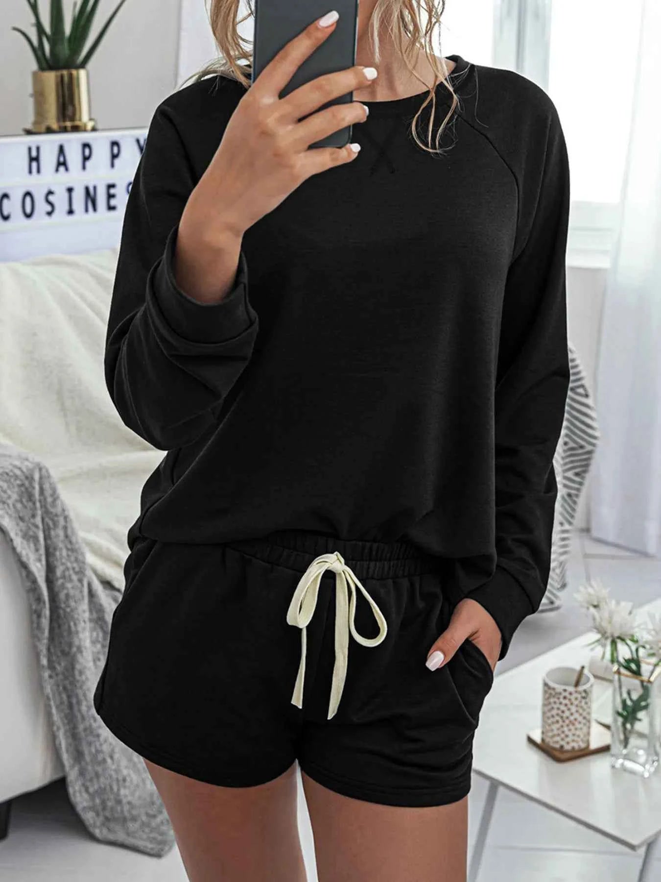 Round Neck Raglan Sleeve Top and Shorts Lounge Set 0cff627fda48462a8250dc031f5645cb-Max-Origin