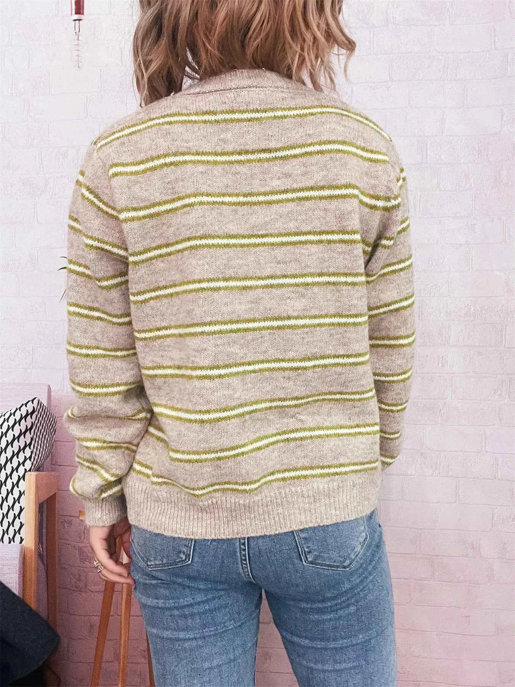 Striped Button-Up Long Sleeve Cardigan 0d05a8eb5dbd42a7acd86b5e2020c3d7-Max-Origin
