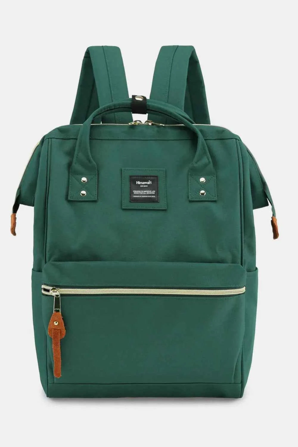 Himawari Waterproof Canvas Backpack Bag with Side Pockets Green One Size 0d061f60-5f39-47c8-a556-5366f15a0616-Max