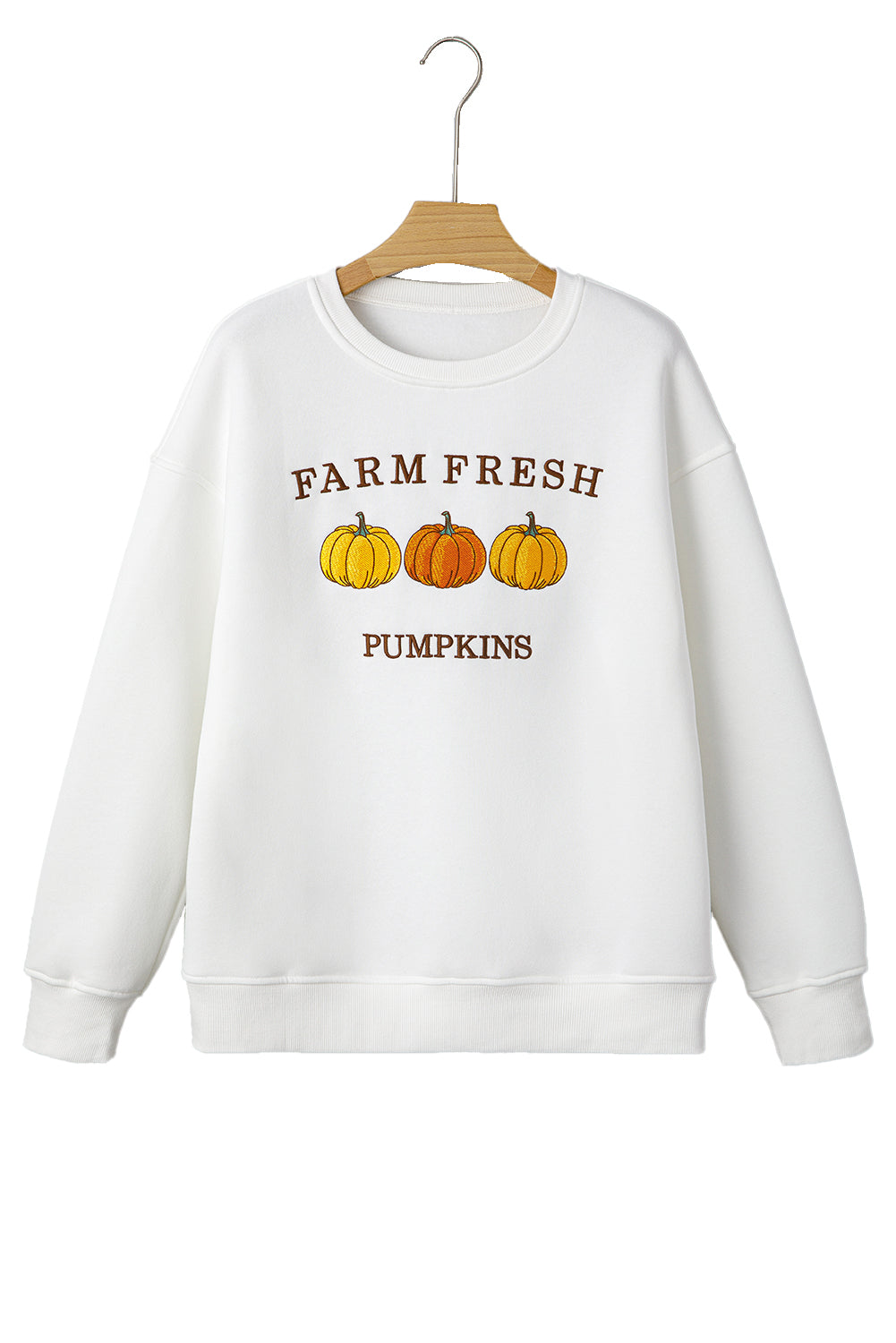 White FARM FRESH PUMPKINS Embroidered Festival Sweatshirt 0d0ab0f361fc178b